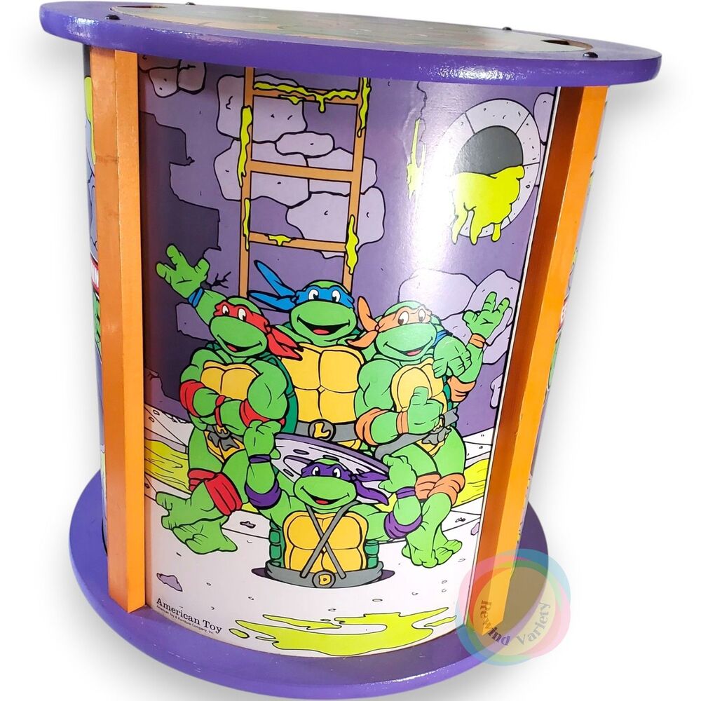 1990 TMNT Sewer Cylinder Toy Box Chest